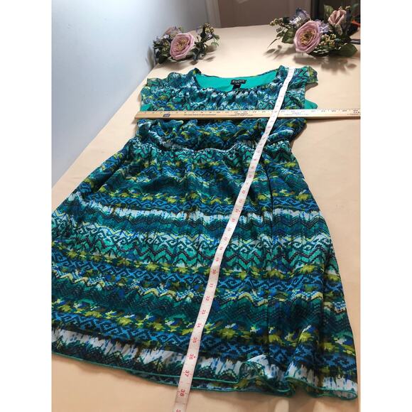 En Focus Dress Womens Plus Size 20W Multicolor Short Sleeve Elastic Waist Boho - Picture 8 of 9